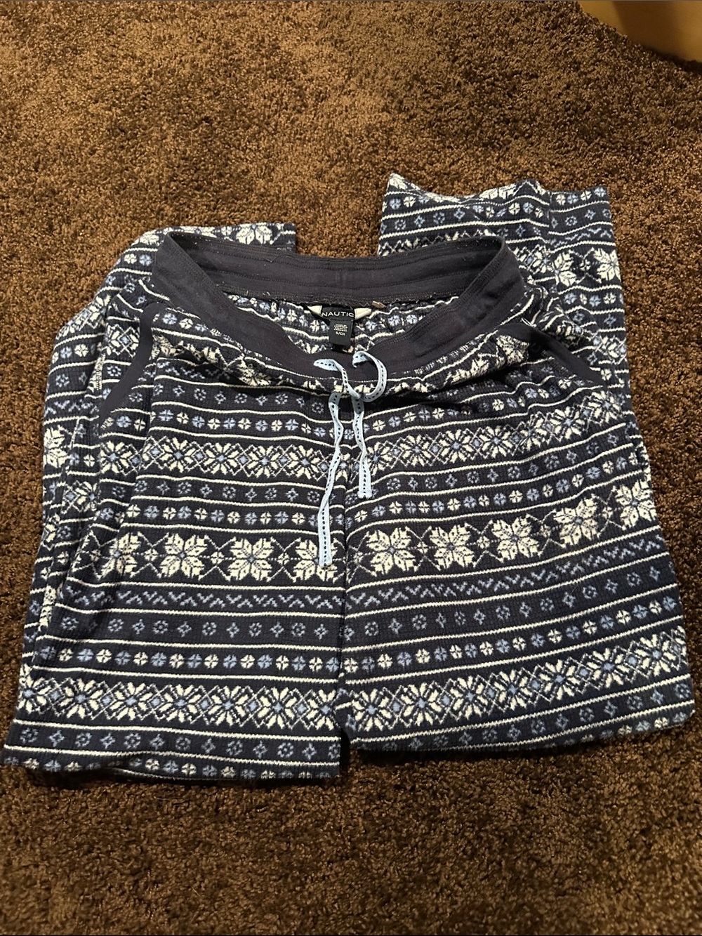 Nautica Navy & White Fair Isle pj bottoms